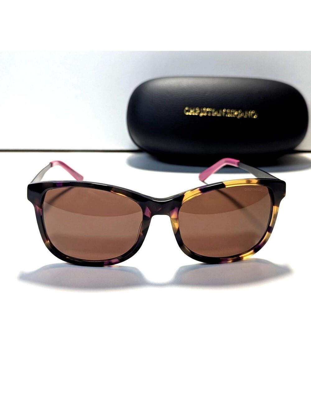Christian Siriano Tortoise Sunglasses Pink Accents Fw19-1 55-18-135 TORT
